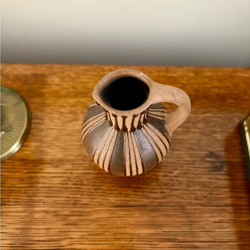 Striped Pottery Pitcher - Picture 3 of 5